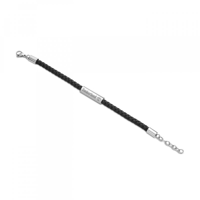 Timberland Baxter Lake Black Leather Bracelet