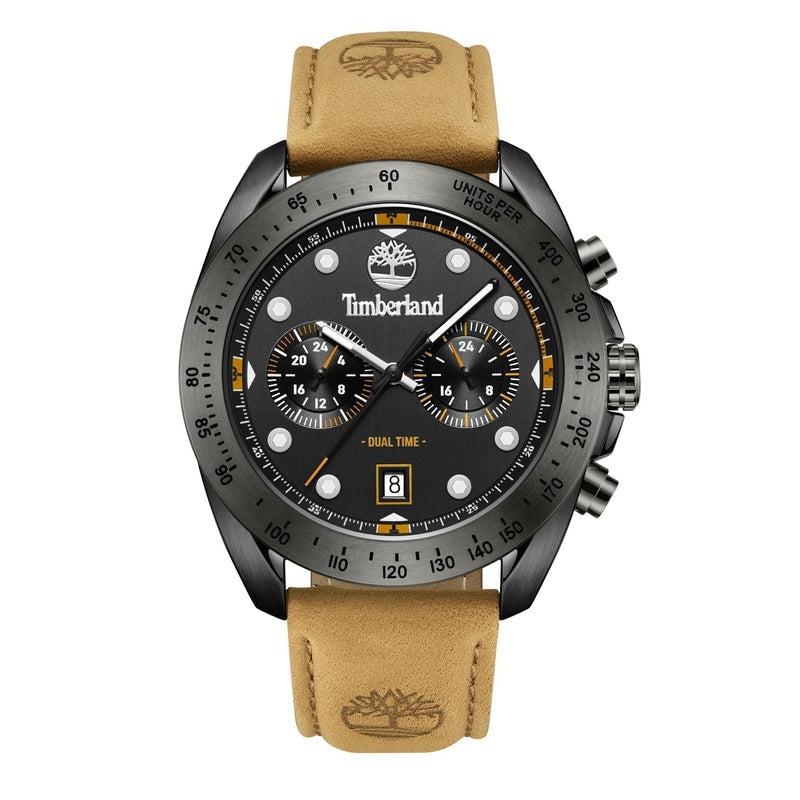 Timberland Gents Carrigan Black Dial 3 Hands, Dual Time Watch