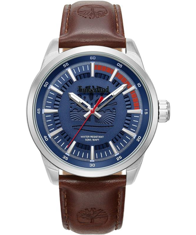 Timberland Lanigan Blue Dial Leather Strap Watch