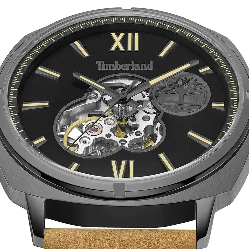 Timberland Men's Stainless Steel Leather Band Watch