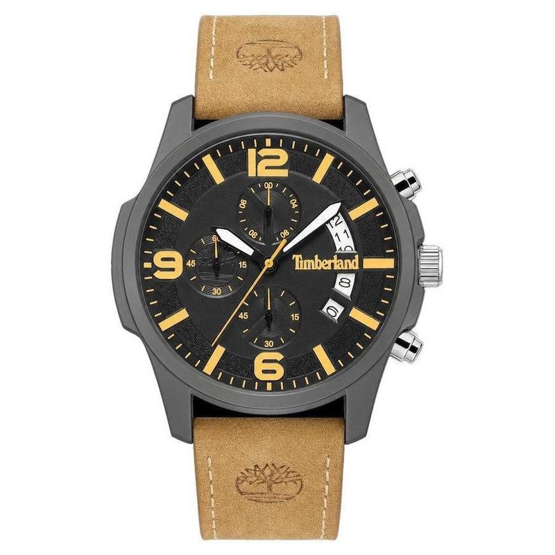 Timberland Tan Leather Black Dial Men's Watch