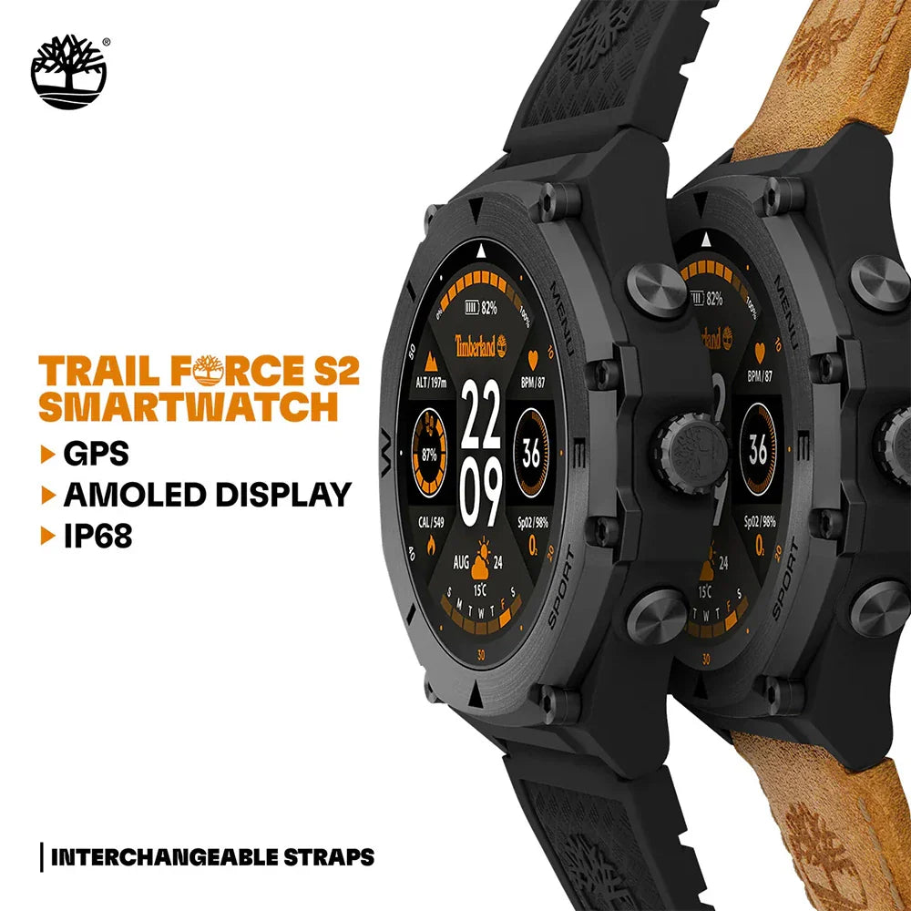 Timberland Trailforce S2 Stainless-Steel Leather Watch