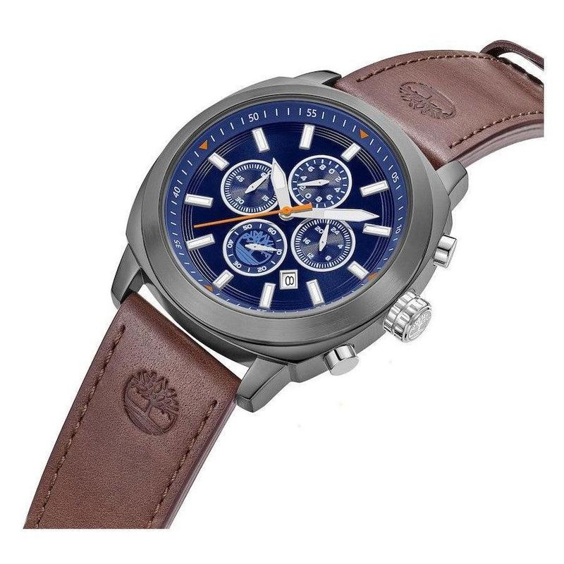 Timberland Brown Leather Blue Dial Men's Watch