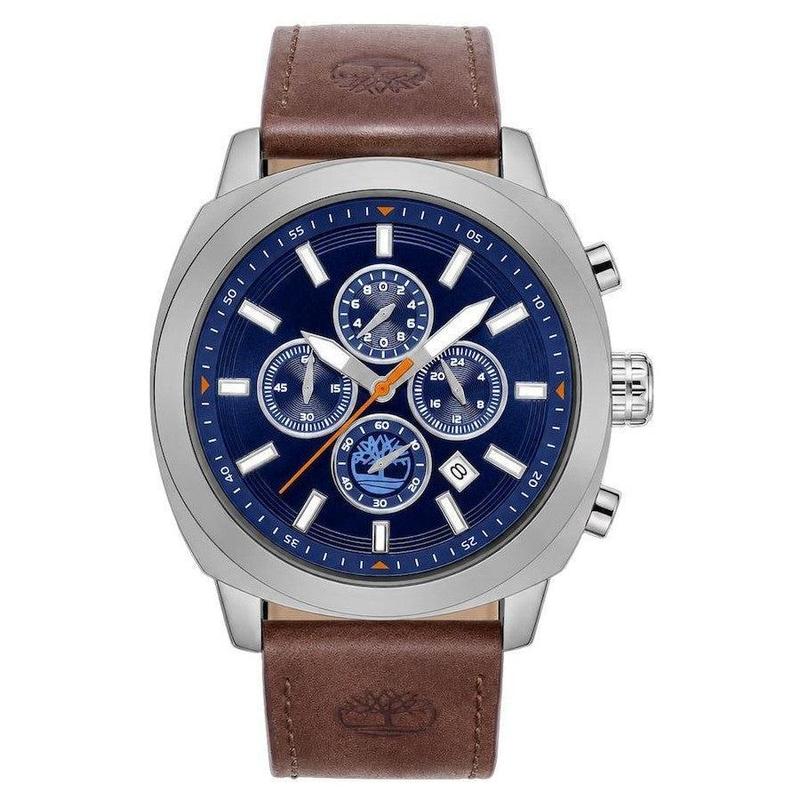 Timberland Brown Leather Blue Dial Men's Watch
