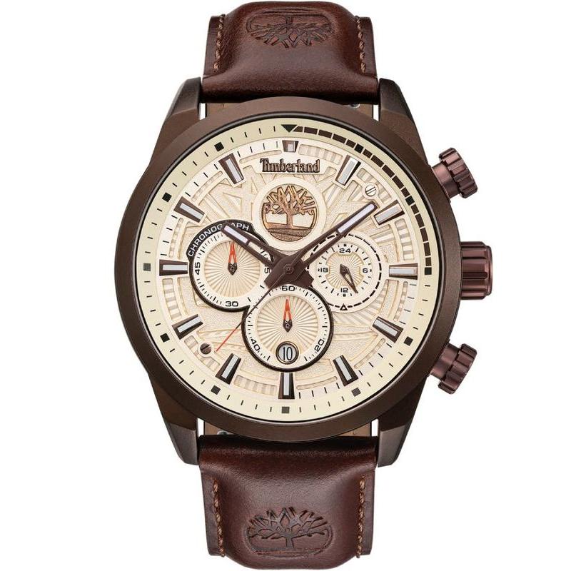 Timberland Henniker II Men's Brown Leather Strap Watch