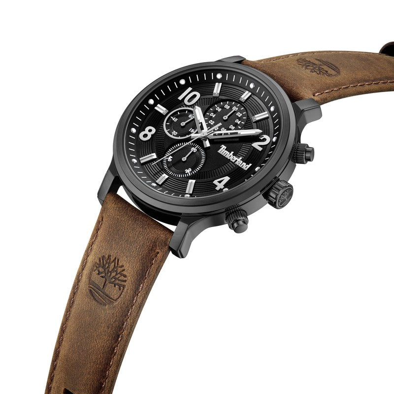 Timberland Henniker II Multifunction Brown Leather Strap Watch