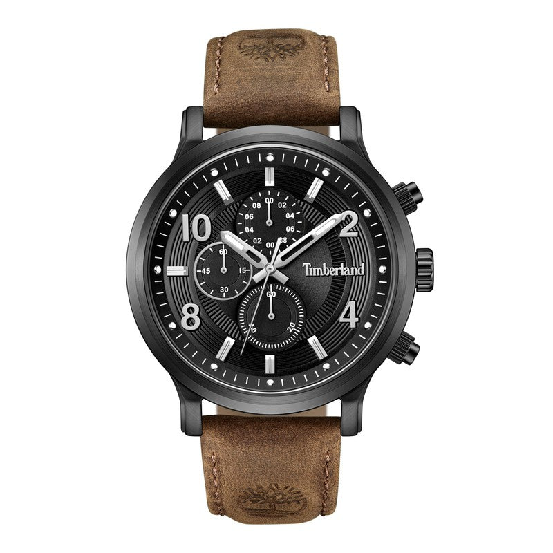 Timberland Henniker II Multifunction Brown Leather Strap Watch