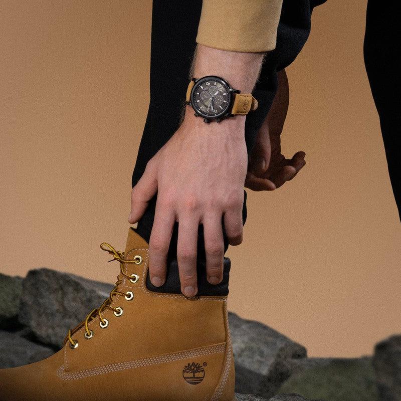 Timberland Henniker II Multifunction Tan Leather Strap Watch