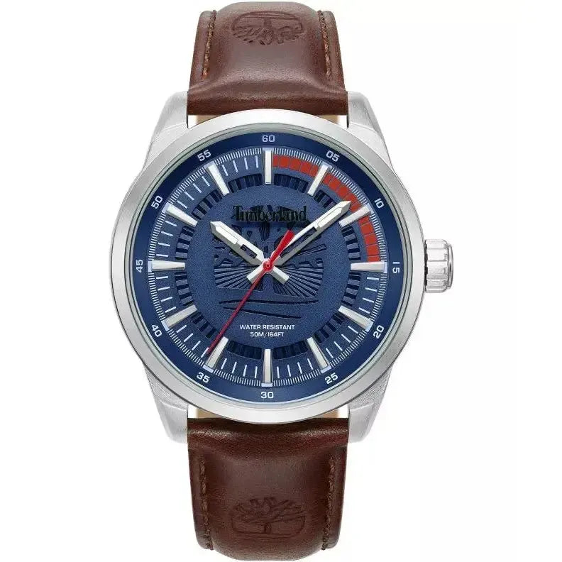 Timberland Lanigan Blue Dial Leather Strap Watch