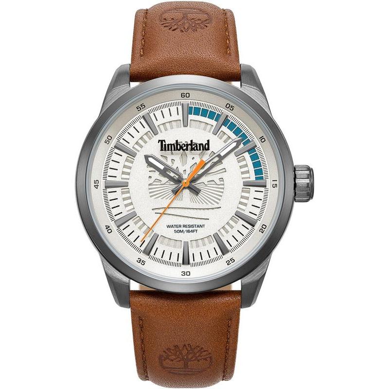 時計 Vintage StudsBelt Timberland Lanigan Brown Leather Quartz Watch