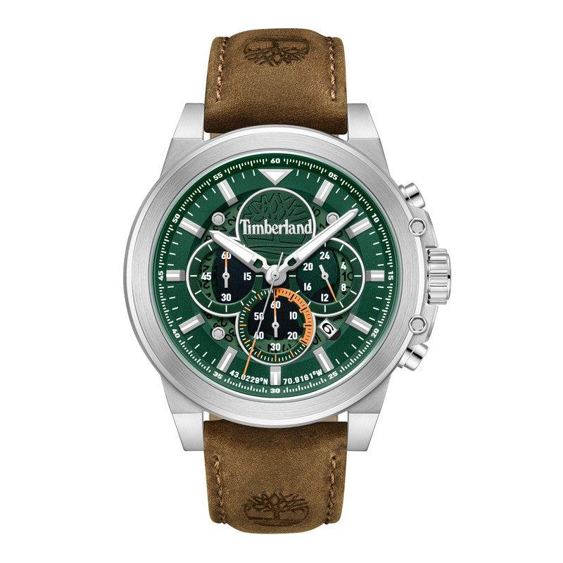 Timberland Multifunction Dark Brown Leather Strap Watch