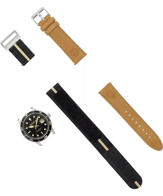 Timberland Peatfield Men's Watch Set with Leather and Fabric Straps