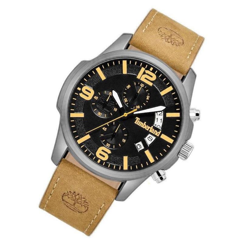 Timberland Tan Leather Black Dial Men's Watch