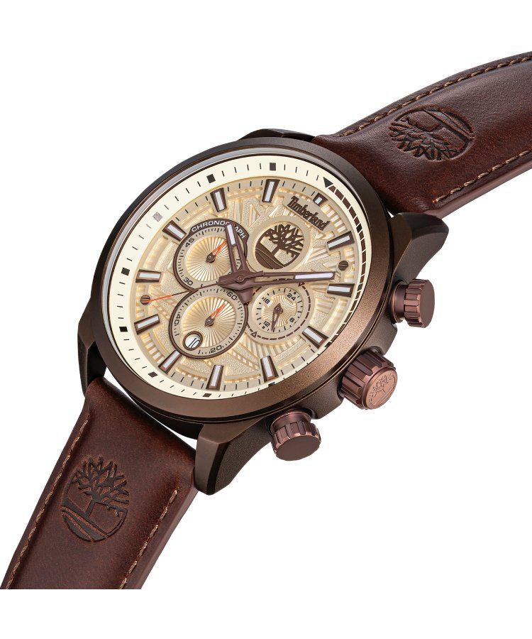 Timberland Henniker II Men's Brown Leather Strap Watch