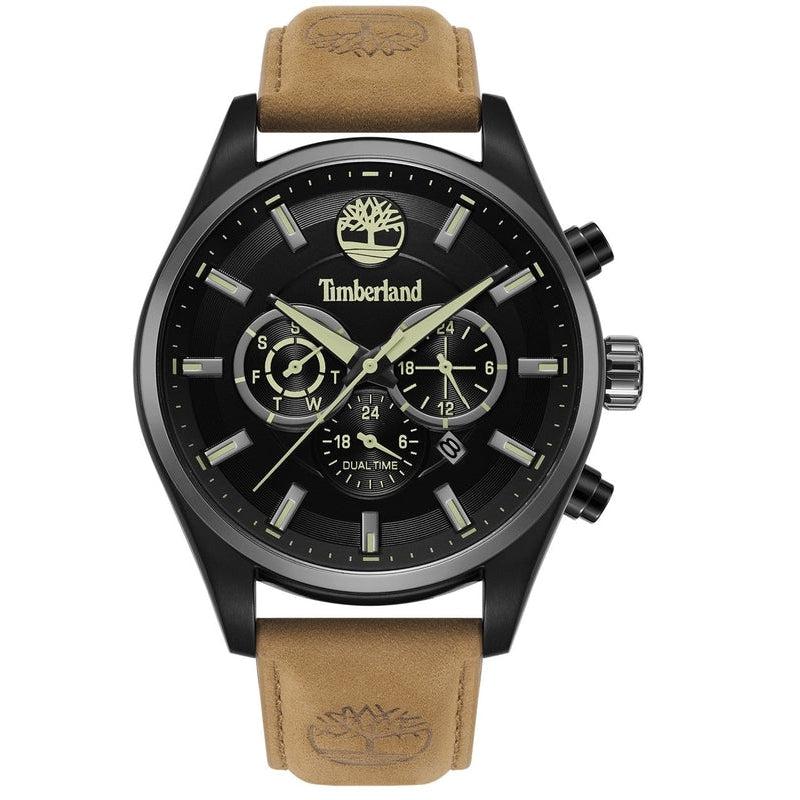 Timberland Ashmont Black Dial Chronograph Leather Strap
